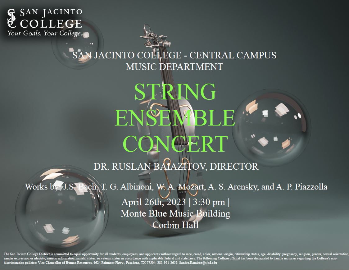 SJCCMusic's tweet photo. 🎻🎻🎻Join us this afternoon for the SJCC String Ensemble concert! 3:30 PM in Corbin Hall, Monte Blue Music Building (C5).  @sanjaccollege #sjcspring23 #sjcfreeconcert https://t.co/tKapUUUDqP 🎻🎻🎻 https://t.co/oJdlubvjC3