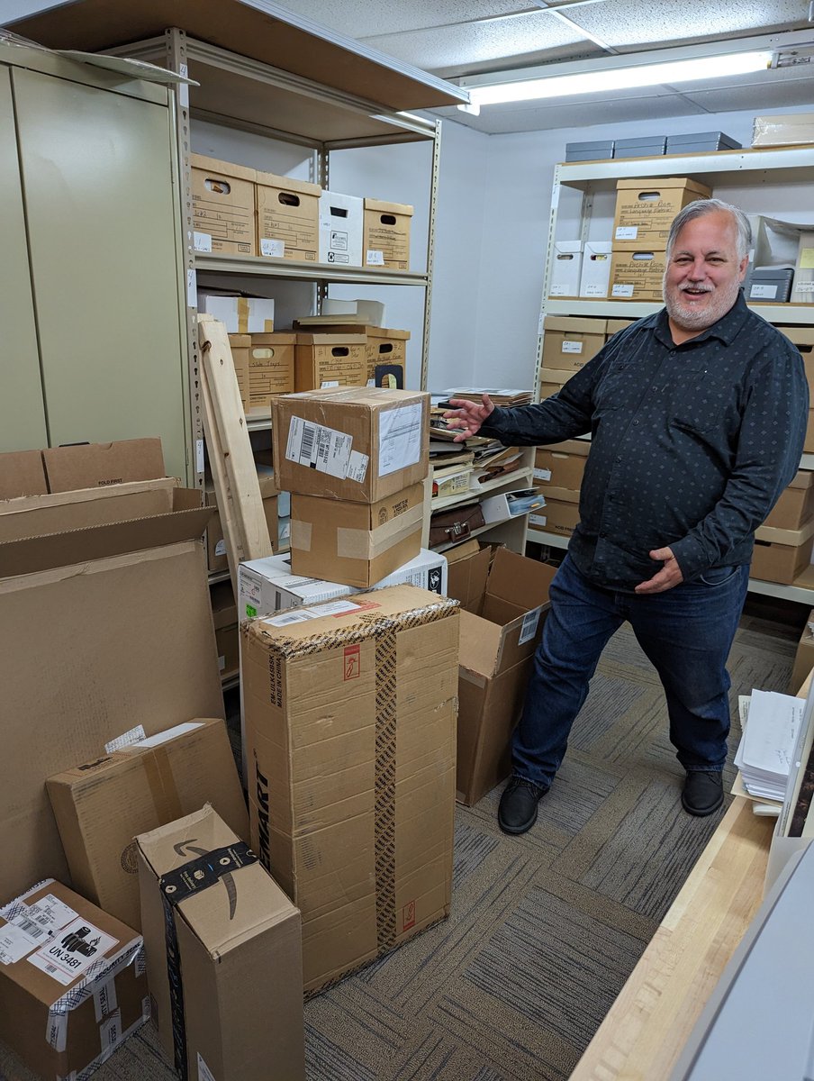 SJSU MLK librarian <a href="/JonOakes/">JonOakes</a> unboxing the new IMLS grant funded mobile digitization station! <a href="/US_IMLS/">IMLS</a>  We are going to start capturing the stories of the community starting today and leave a walk-in station at the WoodenLegs library.  <a href="/SJSUiSchool/">SJSU iSchool</a>