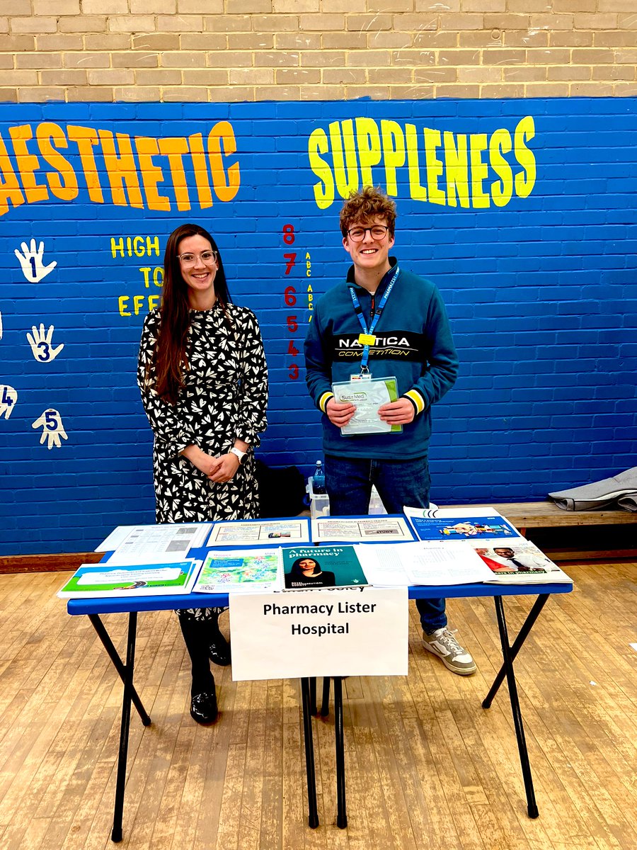 Thank you @thejhnschool for putting on a fantastic careers evening for your students! Chloe and Ethan had a great time showcasing Hospital Pharmacy Careers on behalf of @enherts 💊🏥 #pharmacycareers