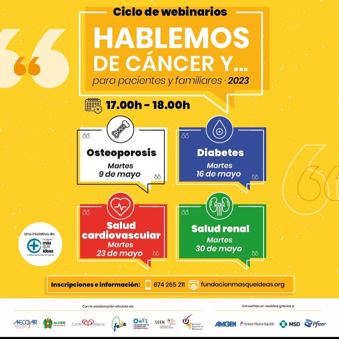 soniacidc's tweet photo. Tercer ciclo de webminarios "Hablemos de cáncer y..." Gracias a la @FundacionMQI por estos espacios tan formativos e informativos. 

La inscripción e info: https://t.co/lfJ9RGIhIJ https://t.co/ItHfIM3Wir