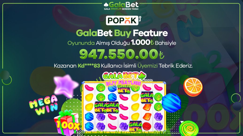 🏆 GalaBet Buy Feature oyununda almış olduğu 1000₺ bahsiyle 947.550,00₺  kazanan üyemizi tebrik ederiz!

Siz de birbirinden avantajlı bonuslarla, kazanç sınırı olmadan güvenle bahis almak için hemen tıklayın galalink.io/sosyal ⭐️

♠️ Gala, Oranlar Senden Yana