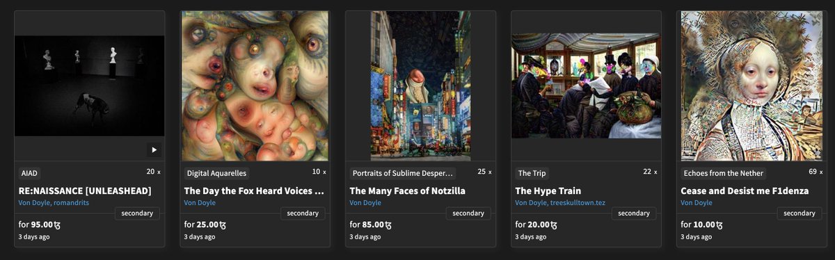 VonDoyl's tweet photo. @SuperRare @YaraChammaa Thank you also for grabbing some pieces on @objktcom on the secondary a few days ago! 👁
Including a collab with @romandrits , another collab with @treeskulltown2 and my #notgodzilla piece commissioned by @Xer0x_NFT 🤌 https://t.co/9sLP57T1Ee