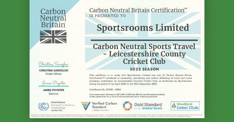 leicsccc's tweet photo. 🟢 Leicestershire CCC has become the first cricket club to achieve certified Carbon Neutral Sports Team Travel status.
It follows our pledge to become a more sustainable club through our 'Green Team' partnership initiative with @sports_rooms. 💚
🦊#MomentsThatMatter