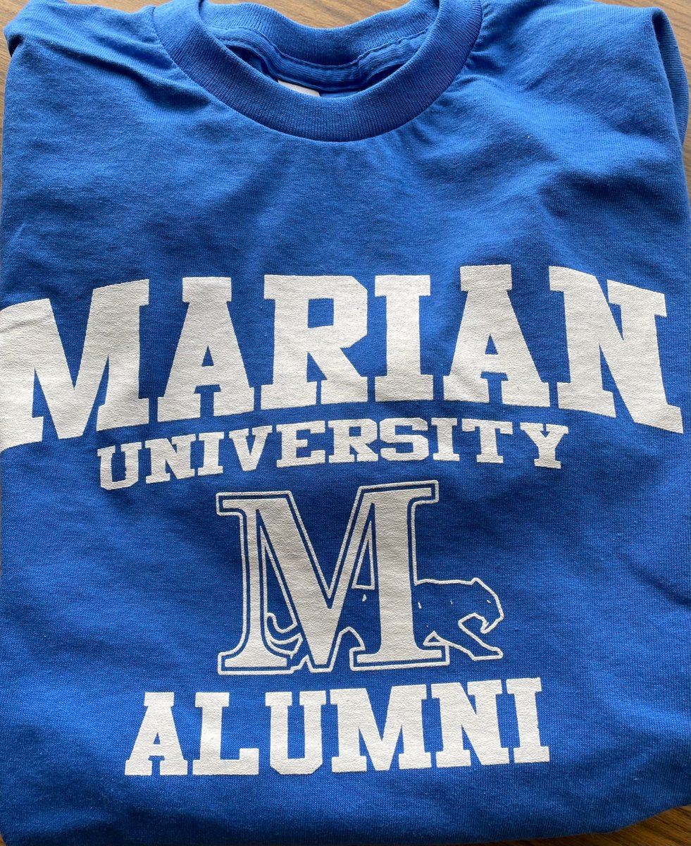 Get this fabulous alumni t-shirt when you donate $30 or more to <a href="/marian_wi/">Marian University of Wisconsin</a> this week for our Day of Giving (4/27). Start making a difference for our students here:
marianuniversity.edu/donate/ #sabrestrong, #fightbluefight