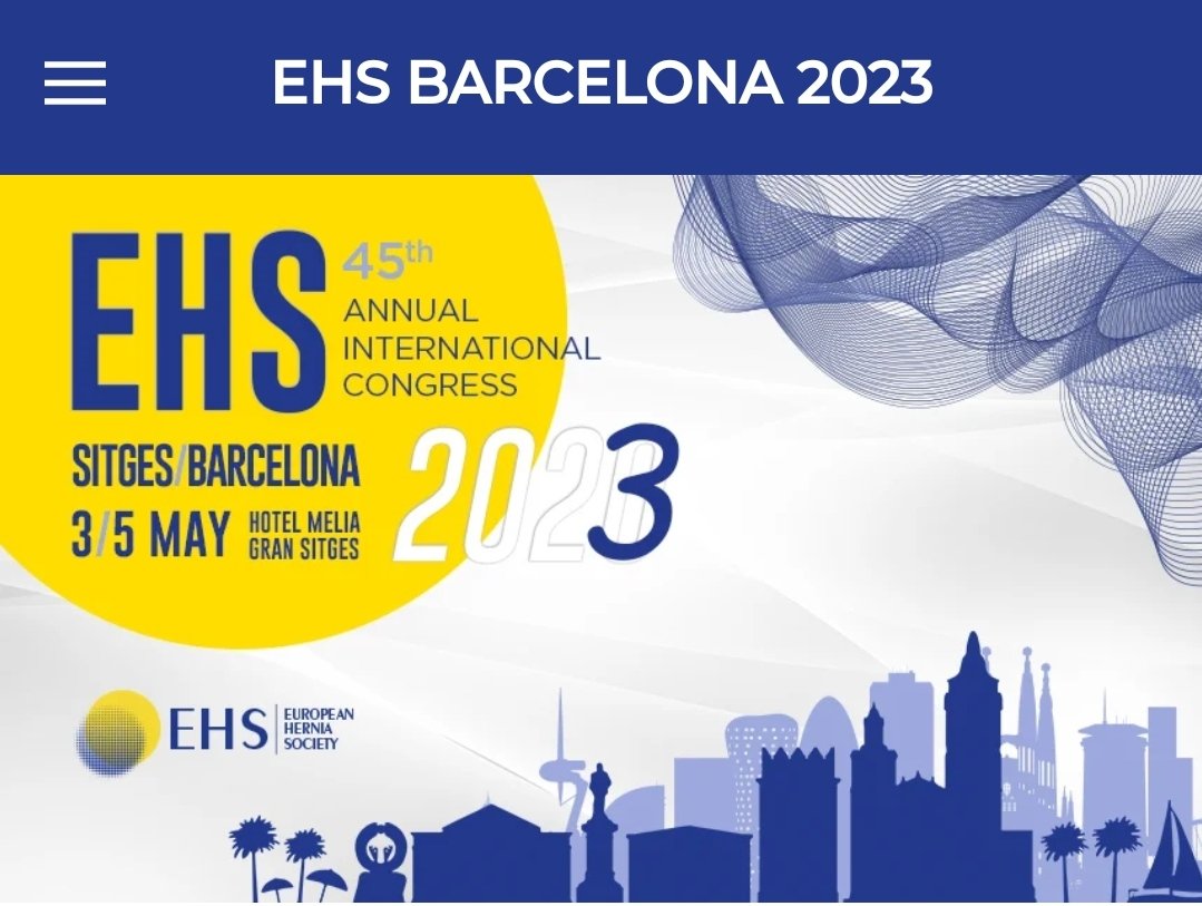JUST 1 week left to meet all #herniafriends at the EHS Congress in #Barcelona !!! Wsiting fir allnof you! DO NOT MISS IT!! @eurohernias @ManuelLpezCano1 @smoralesconde ehsbarcelona2023.com