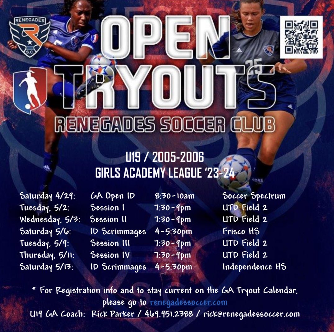Come try out!!! @RenegadesU19_GA