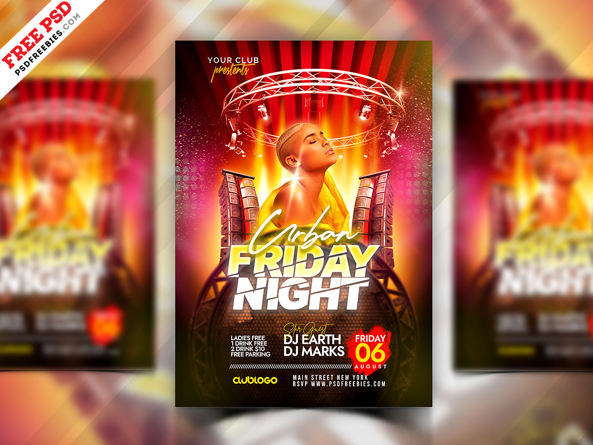 Get Your Free Urban Friday Club Party Flyer PSD
Download Link >> psdfreebies.com/psd/urban-frid…

#UrbanFridayClubParty #NightPartyFlyer #LivePartyConcert #DJPartyFlyer #FreeFlyerPSD #EventPromo #PartyFlyerDesign #A4SizeFlyer #PrintReadyFlyer #Photoshop #FreePSD #Freedesign