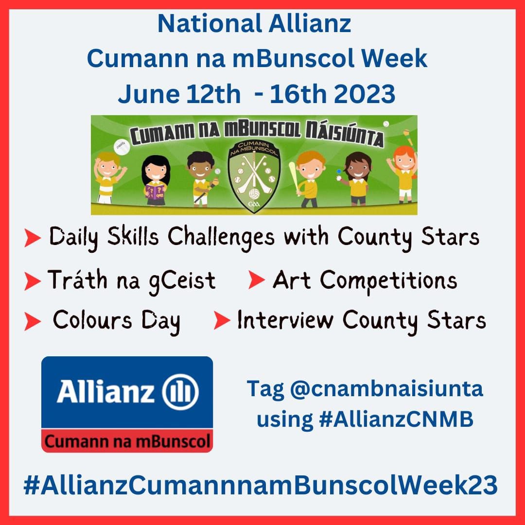 National @AllianzIreland @cnambnaisiunta Week takes place from June 12th to 16th #allianzcnnb