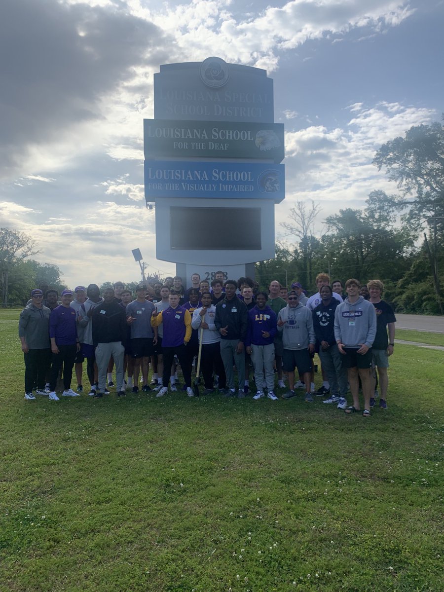 It’s one thing to live in a community but another to support the community you live in, proud of these dudes and their work today! Geaux Tigers 🐯
