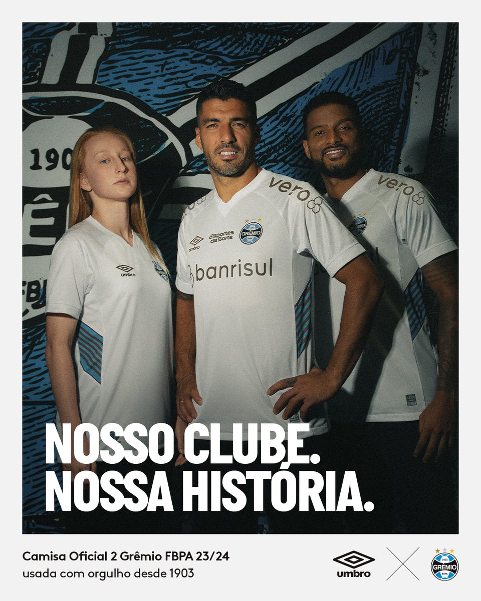 Da sua origem vem as cores que se juntam ao branco de um novo manto. Há 120 anos destinado a glórias, temos uma torcida com orgulho da nossa história.

Garante a nova camisa gremista em umbro.com.br e gremiomania.com.br, a partir desta quarta-feira. #ThisIsOurGame…