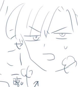30秒くらいで描いたラフの高杉さんがなんとも言えない顔しててすっっっごいかわいい(自画自賛) 
