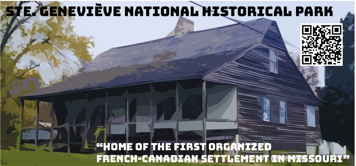 ParkedAtHome's tweet photo. @HarringtonURIstudents' vintage #nationalparks posters of @ReconstructNPS, Ste. Geneviéve National Historical Park,@YellowstoneNPS,@KlondikeAKNPS, Eisenhower National Historical Site, and @EllisIslandNPS. Once printed, audiences can scan QR codes to watch episode clips! 2/2 https://t.co/IUvzfYBKnv