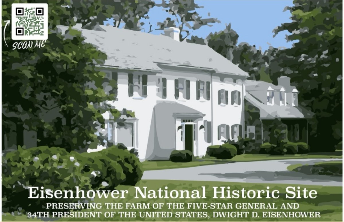 ParkedAtHome's tweet photo. @HarringtonURIstudents' vintage #nationalparks posters of @ReconstructNPS, Ste. Geneviéve National Historical Park,@YellowstoneNPS,@KlondikeAKNPS, Eisenhower National Historical Site, and @EllisIslandNPS. Once printed, audiences can scan QR codes to watch episode clips! 2/2 https://t.co/IUvzfYBKnv