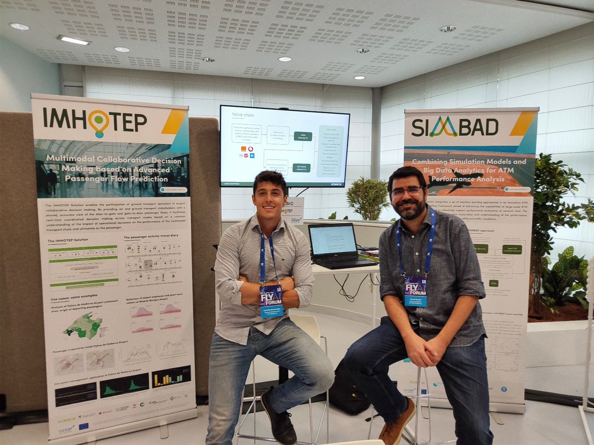 _nommon's tweet image. We recently participated in #FLYAIForum, organised and hosted by @eurocontrol, with a spot at the @SESAR_JU stand. We presented our projects #IMHOTEP &amp;amp; #SIMBAD and explained how we used #AI to develop their solutions. It was great to see so many familar faces and meet new ones!