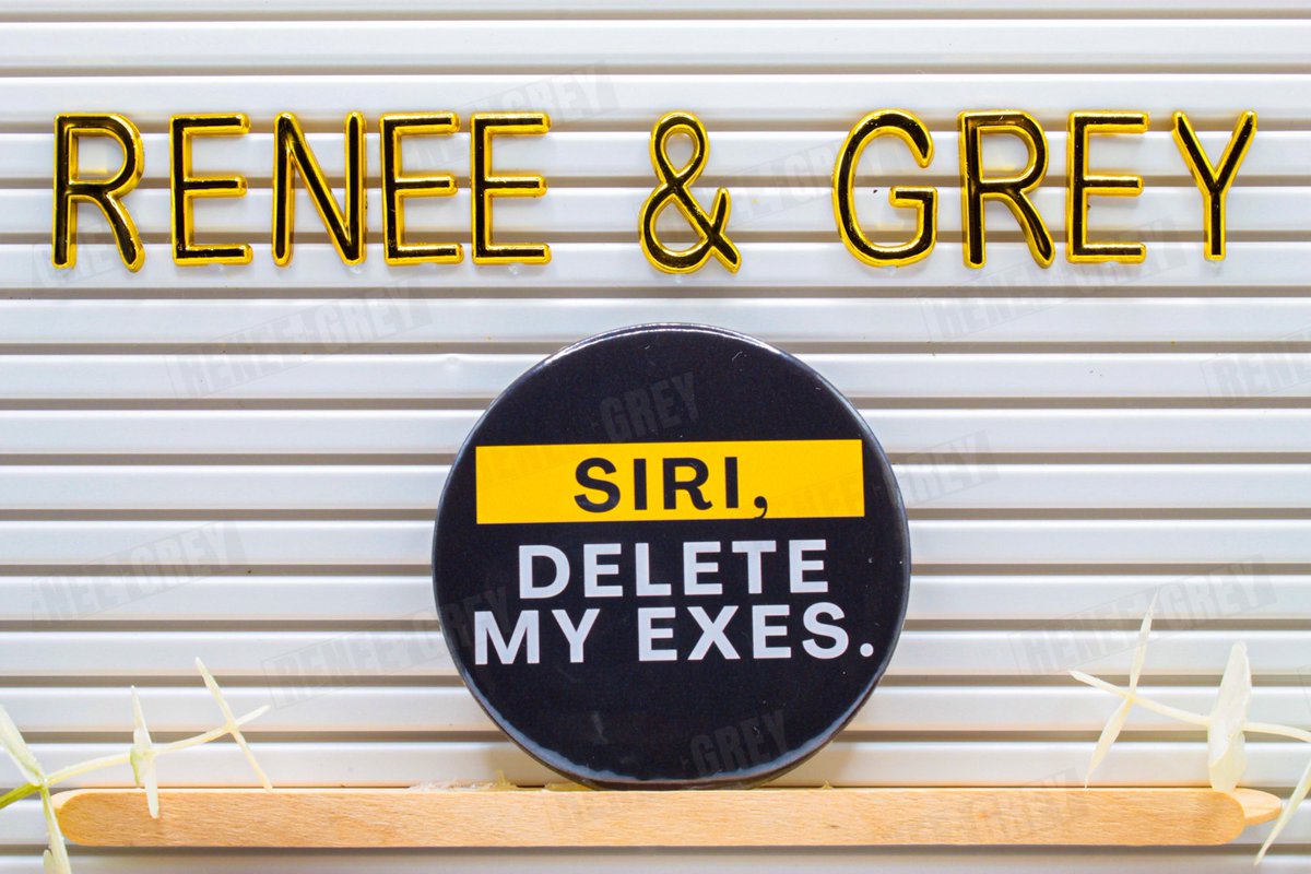 ReneeandGrey's tweet image. 🗣️ Siri, delete my exes! 🙄 

Check out this unique Pinback button in our Etsy shop etsy.com/listing/146213…
•
#pinback #pinbackbuttons #pinbackbutton #etsyshop #etsyfinds #etsyhandmade #sarcasticquotes #sarcasticgifts #sarcasticpins #sarcasticbuttons