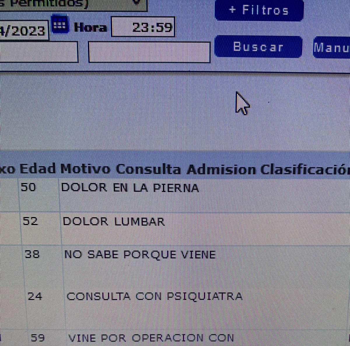 ‘NO SABE PORQUE VIENE’ no juzgo, yo a veces tampoco sé porque vengo al Hospital