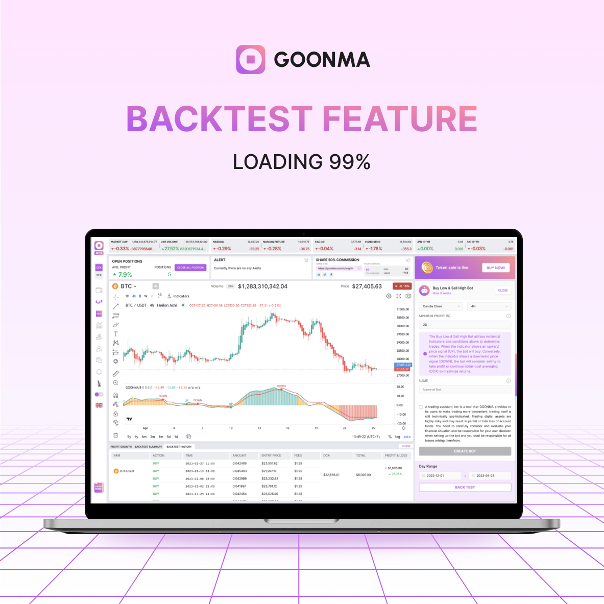 GOONMA - Social Trading Bot Platform tweet media