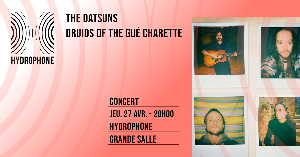 The Datsuns (re)viennent à Lorient ce jeudi pour vous enflammer avec leur Rock'N'Roll Garage teinté de Psychédélisme ! Avec Druids of the Gué Charette en première partie pour enfoncer le clou ! 
👉 billetterie.hydrophone.fr/evenement/27-0……… 
#Lorient #Bretagne #Rockgarage @thedatsuns