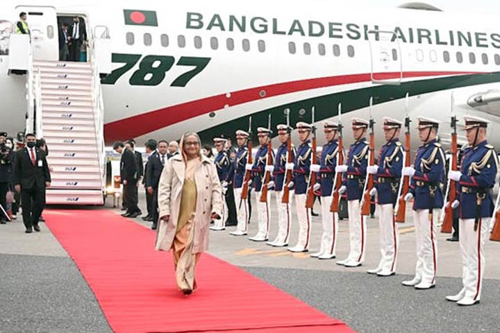 জাপানে প্রধানমন্ত্রীকে লাল গালিচা সংবর্ধনা