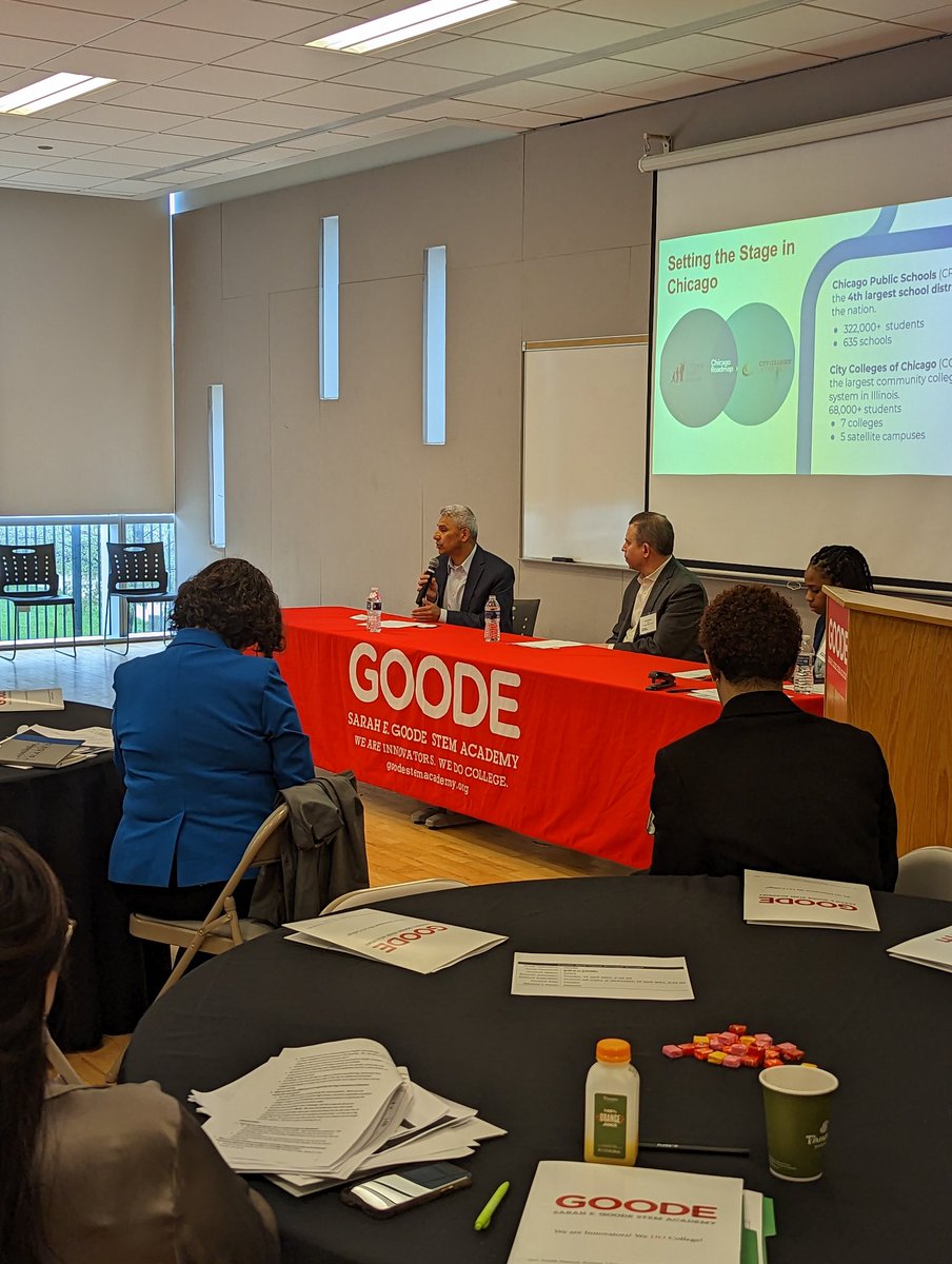ChiFirstFund's tweet photo. Education leaders from across the country are here today to discuss the landmark #ChicagoRoadmap collaboration between @ChiPubSchools and @ChiCityColleges. Thrilled to host our generous supporters and representatives of @usedgov and @SecCardona. #RaiseTheBar #TheBestAreWithCPS https://t.co/p0UqnfHqkC