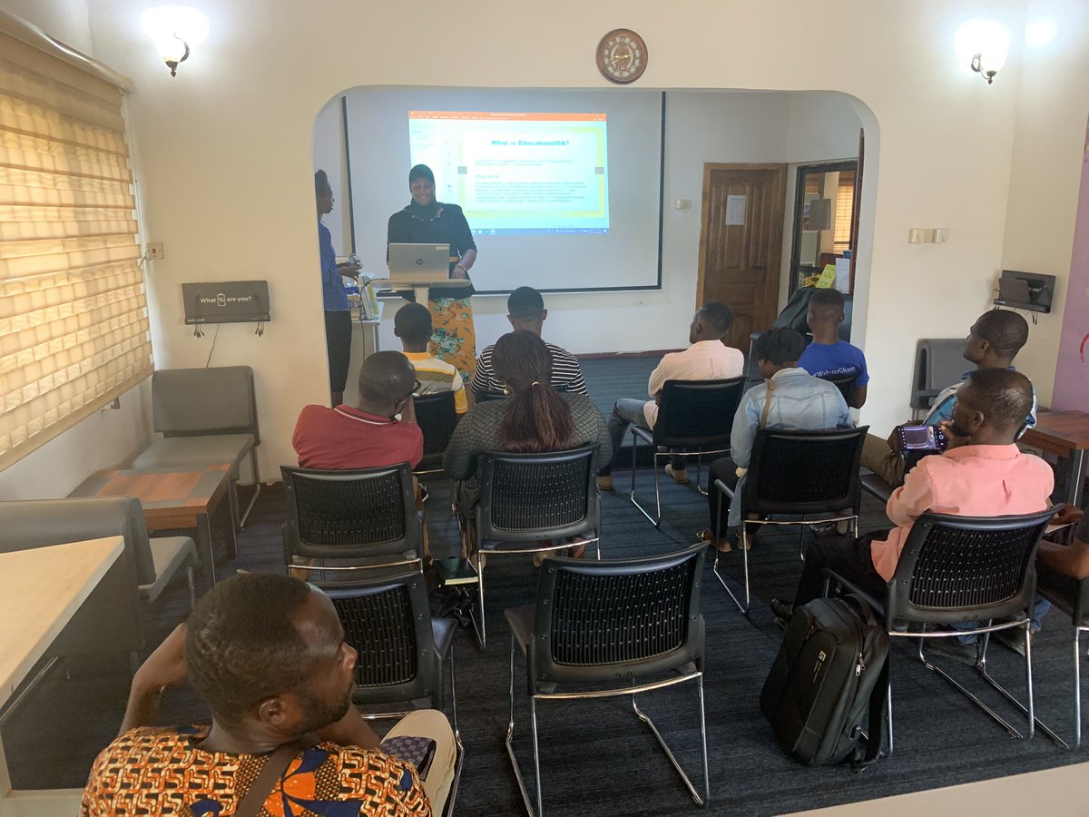 MobileWebGhana's tweet photo. #HappeningNow : Our EducationUSA advisor is taking attendees through the various steps to consider when applying to study in the USA.
#studyusa #educationusa #studyabroad #StudyInUSA #EducationUSA #StudyAbroad #HigherEducation #FreeInfoSession #ExploringOpportunities https://t.co/cRrd7FmxJQ