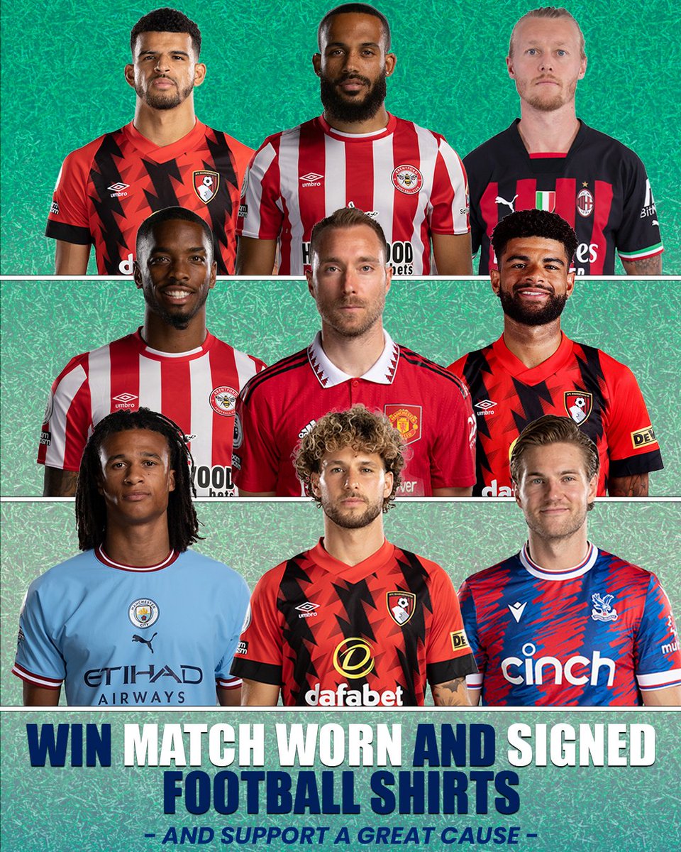 𝐖𝐈𝐍 𝐌𝐀𝐓𝐂𝐇 𝐖𝐎𝐑𝐍 𝐀𝐍𝐃 𝐒𝐈𝐆𝐍𝐄𝐃 𝐒𝐇𝐈𝐑𝐓𝐒 - and support a great cause ❤️

Over 30 football shirts are revealed ⚽️
Donate and get a chance to win here: go.rallyup.com/shirtsforchang…

... and feel free to RT😎