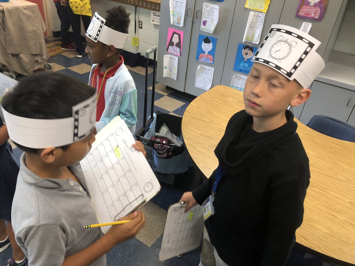 crousb's tweet photo. Today we were time telling travelers! We made clock bands to wear around the room. When the music stopped, we read the time on our partners band, recorded it, and checked our partners work! @LelyLionsRoar https://t.co/uCzK2h3yIw