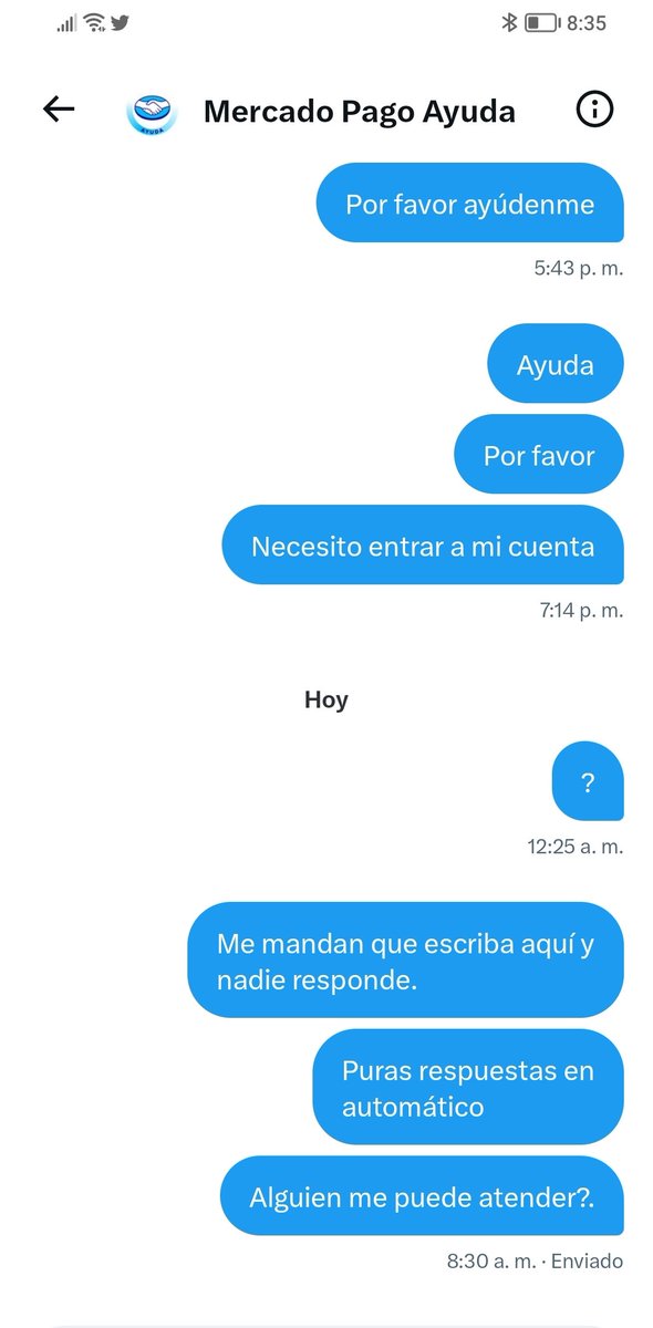 JTesslaa's tweet photo. @mercadopago @MP_ayuda @CondusefMX Nuevamente les informo que nadie responde. Para que me mandan a DM?. Ya les escribí y nada. No entiendo. https://t.co/ysyczY6CH9