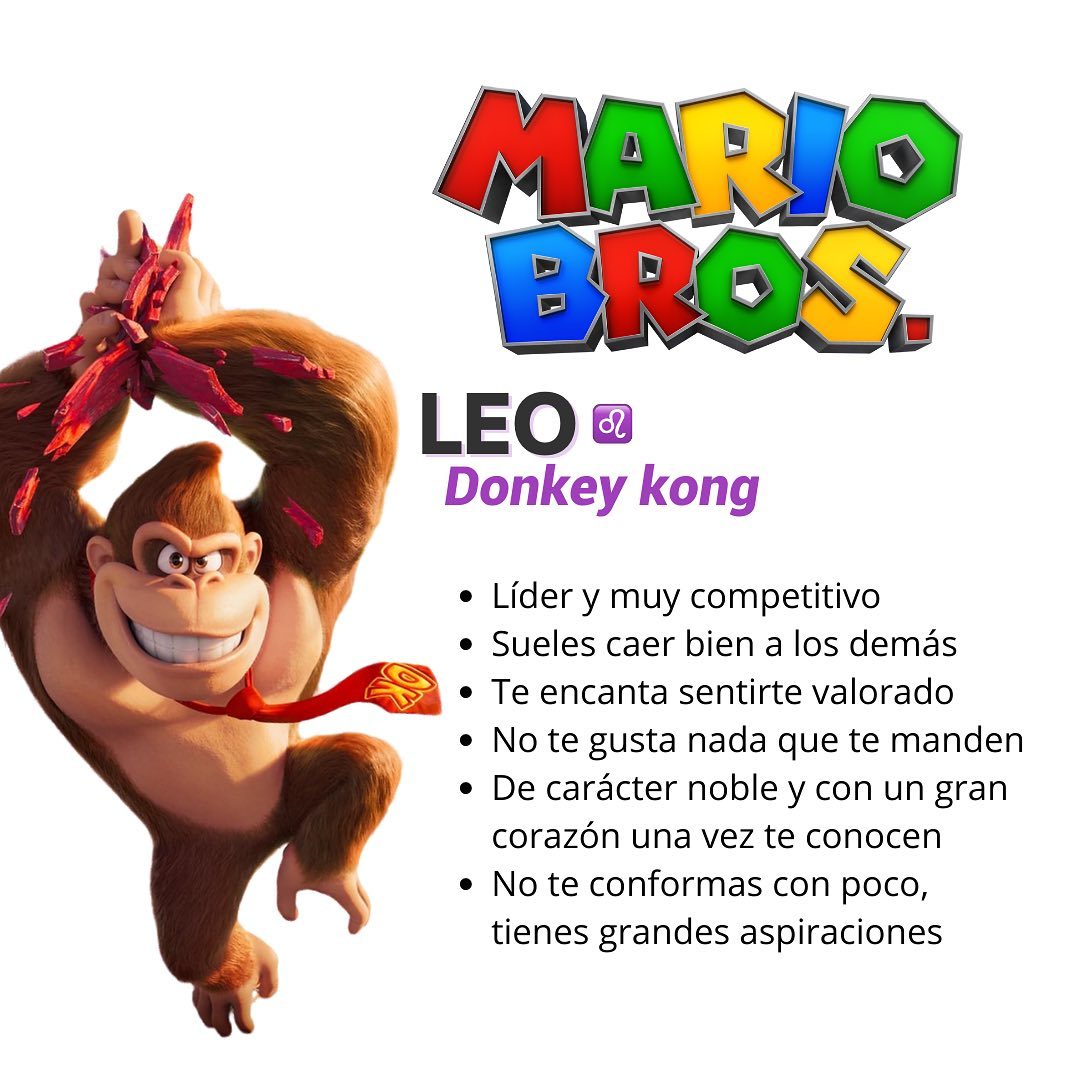 maiklaguna's tweet photo. Que personaje de la película de Super Mario Bros eres según tu signo. 🍄✨

1/3 https://t.co/yg79IK7i4Z