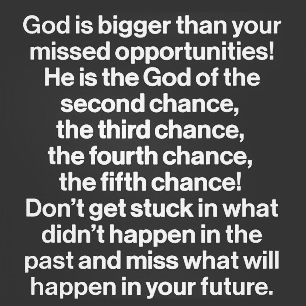 Life has no do-overs, but God gives second chances. #graceofgod

Our God is a God of second chances, fresh starts and new beginnings. #godforgives

People don't always give second chances, thankfully God does. #godsgrace

You've never gone too far that G… instagr.am/p/CrdnAc-rNSW/