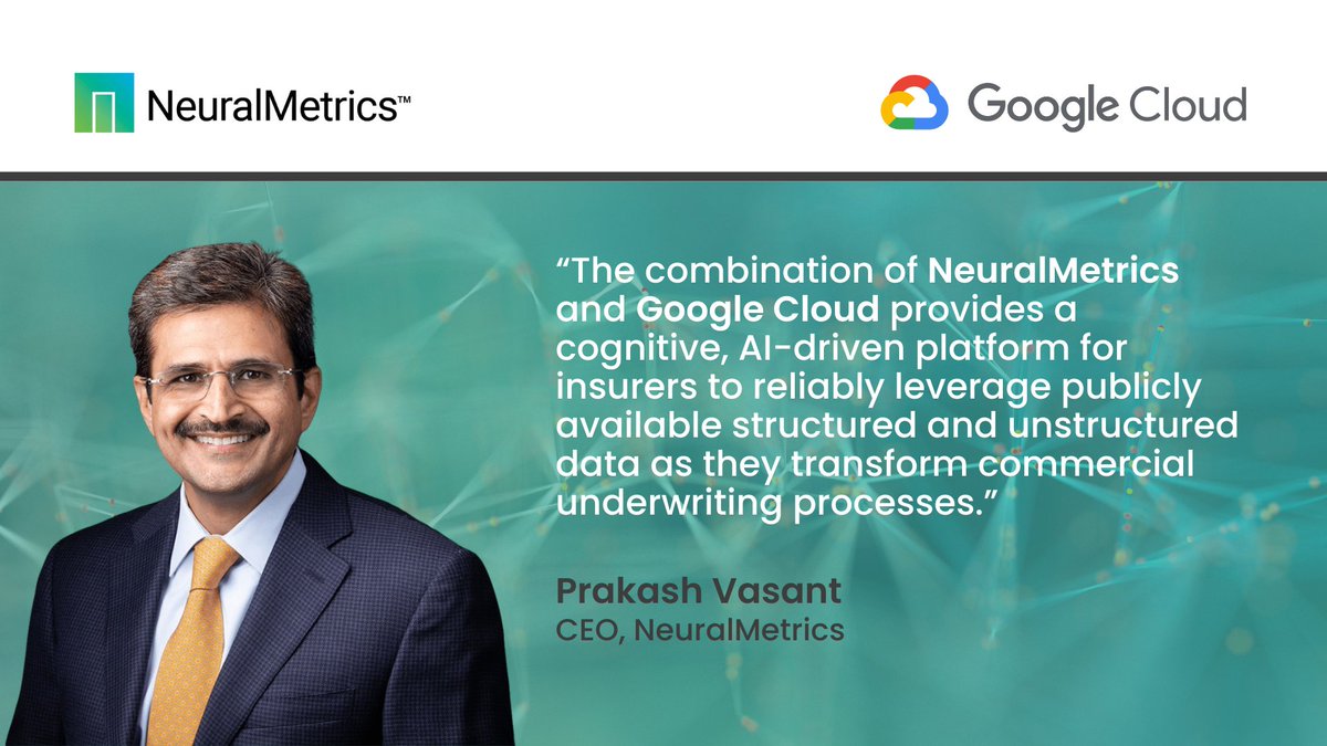 NeuralMetricsAI's tweet image. NeuralMetrics is now available in the @googlecloud Marketplace! P&amp;amp;C #insurance orgs of all sizes can seamlessly integrate our platform into their #underwriting workflows to evaluate commercial risks &amp;amp; accelerate policy quotes: einpresswire.com/article/629797….