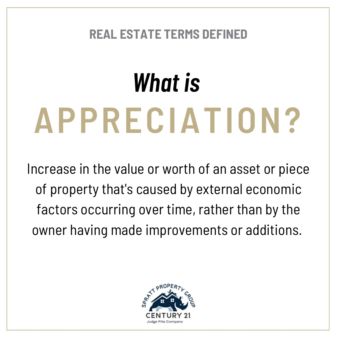 It’s #RealEstateTerm Tuesday! Appreciation is more than just what I feel toward my clients! In Real estate terms it means “Increase in the value or worth of an asset or piece of property.” 💰
#realtor #century21 #c21jfc #whereyoufeelathome