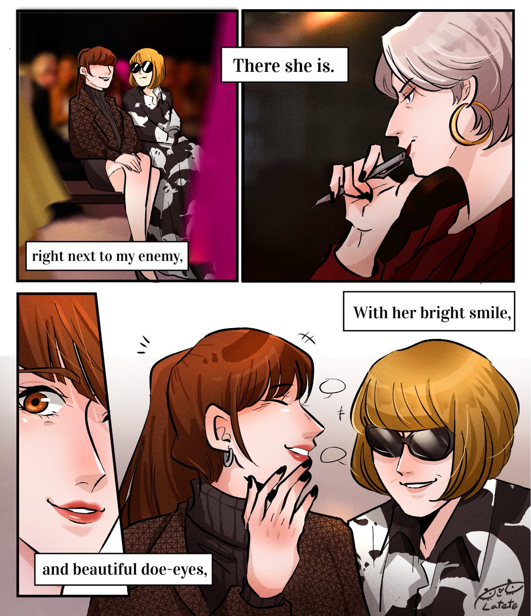 evaabadeer's tweet image. Based on a picture of Anne hathaway sitting with Anna wintour on fashion week.
Imagine Miranda will be pissed off when she saw Andy was sitting with Anna, but deep down really glad to see Andy again at the same time.
#dwp #thedevilwearsprada #mirandy #MirandaPriestly #AndreaSachs