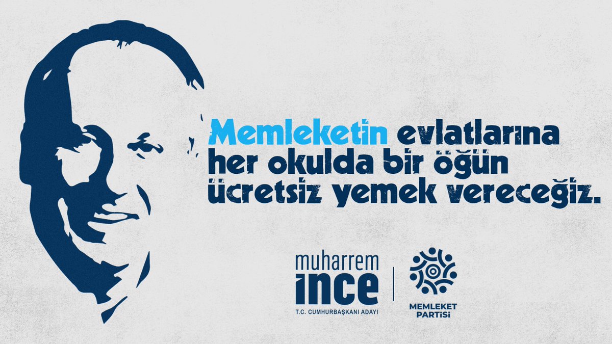 Memleketin evlatlarına her okulda bir öğün ücretsiz yemek vereceğiz. Memleketin evlatları iyi beslenecek, iyi yetişecek.