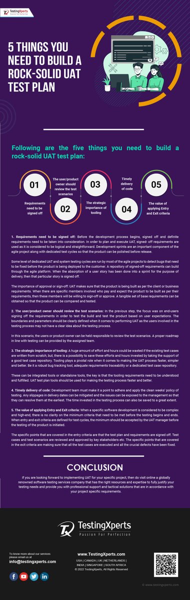 woodjessica19's tweet image. 5 Things you Need to Build a Rock-Solid UAT Test Plan?

testingxperts.com/blog/uat-testi…

#UAT #UATtesting