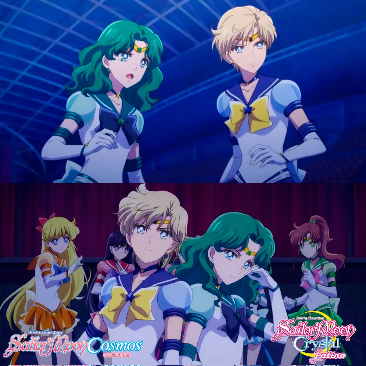 SailorLatino's tweet photo. 💥¡Bombazo!💥
🌙🚨#Reveladas: ¡Nuevas escenas de la película Sailor Moon Cosmos!💫🪐
El nuevo corto promocional para el proyecto cinematográfico #SailorMoonCosmos 🎬, presenta los nuevos vistazos a #Sailoruranus y #Sailorneptune ✨️🐈⬛ https://t.co/lR0cXBS4ig