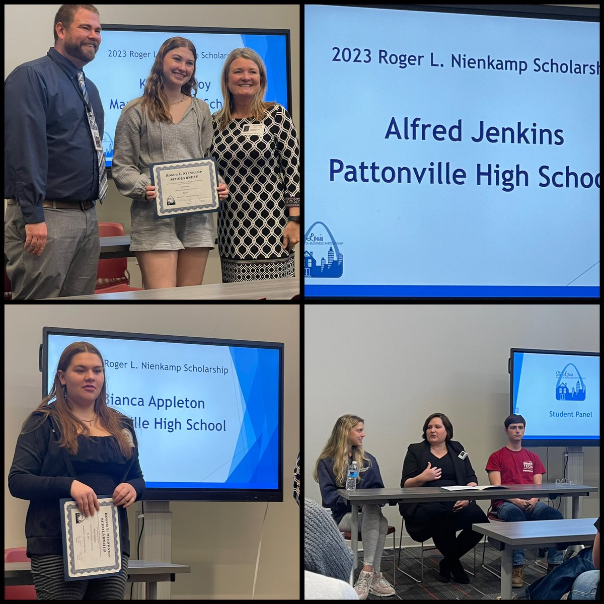 End of School Year Celebration this morning. Students front and center- with South Tech student panel plus scholarship winners!