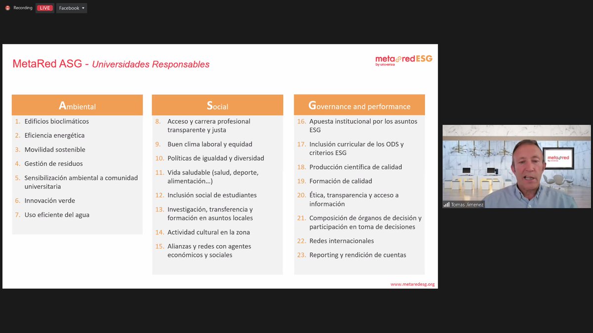 StakeholdersRS's tweet image. Las temáticas que incluyen el enfoque #ASG según el mismo Coordinador Global #MetaRed ASG Tomás Jiménez García.