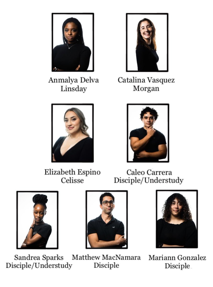 stutheatre's tweet image. Introducing the cast of Godspell! We can’t wait for opening night in three days, check us out Friday and Saturday at 7pm, and Sunday at 3pm at PACE Spartan Center. #stumusicaltheatre #actors #miamitheater