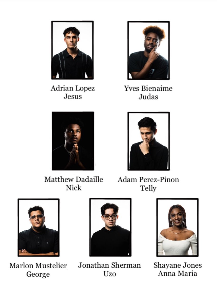 stutheatre's tweet image. Introducing the cast of Godspell! We can’t wait for opening night in three days, check us out Friday and Saturday at 7pm, and Sunday at 3pm at PACE Spartan Center. #stumusicaltheatre #actors #miamitheater