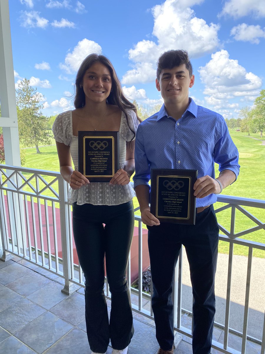 Congratulations to our Olympic Conference Scholar-Athlete Awards recipients representing Cherokee Gabby Recinto and Chris Meder.  #CherokeeProud