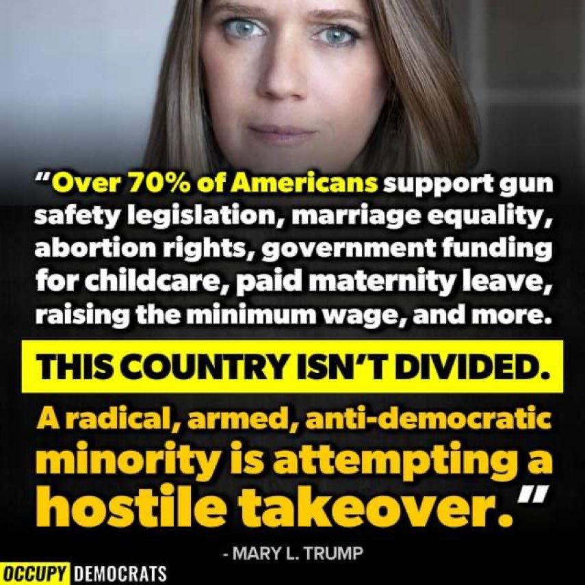 70% of Americans support stronger gun safety legislation, marriage equality, raising the minimum wage, and paid maternity leave.