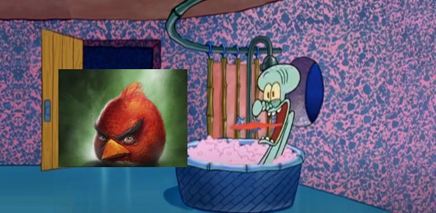 HouseSquids's tweet photo. Evil Angry Bird drops by Squidward's House https://t.co/RZkVB24FFJ