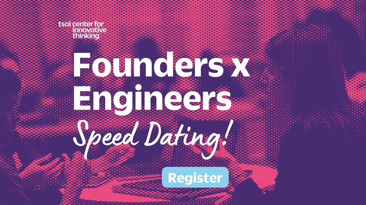 💡 Yale student founders &amp; engineers, unite for a match! Join us at Tsai CITY on Wednesday at 8:00 pm for Founders x Engineers Speed Dating. Connect with potential co-founders or early hires in fintech, ed-tech, web3, &amp; more! Register now: bit.ly/3LmqZ70 #entrepreneur