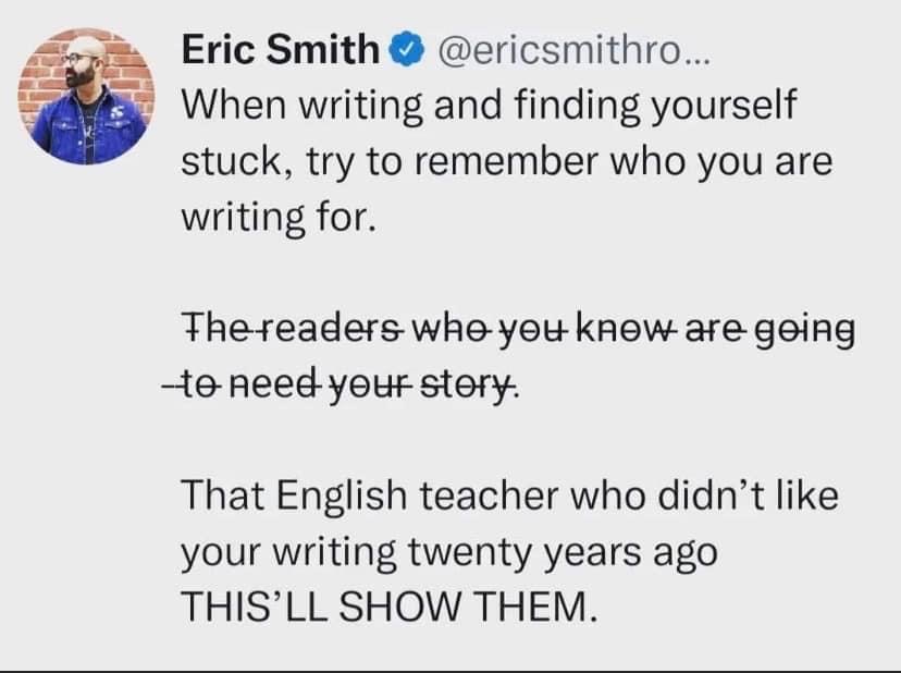 ProWritingAid's tweet image. Who can relate? 😅 

(Source: @ericsmithrocks)
#amwriting #writinghumor #writingcommunity #Writer