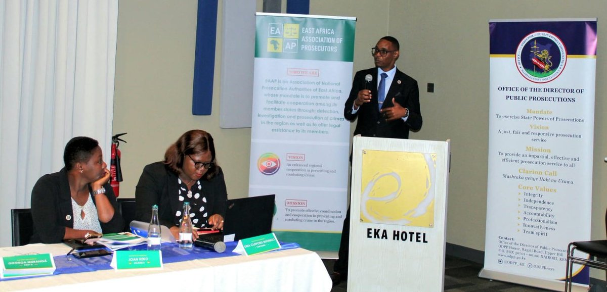 EAProsecutors's tweet photo. ODPP Kenya is holding a 3-day workshop for  Eastern Africa Association of Prosecutors (EAAP) Focal Point Persons that seeks to: 1. Validate the Eastern Africa Wildlife Case Digest. 2. Update the EAAP Strategic Plan 2022-2026. #HakiNaUsawa #EAAPWorkshop https://t.co/D01esFeCpc