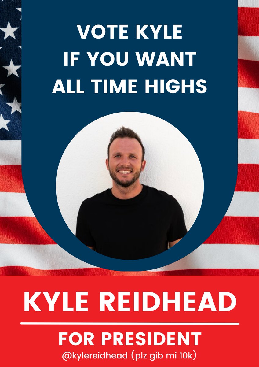 Impact3Growth's tweet photo. BREAKING: Kyle's running for presidency
1 💜 = 1 vote
It's time for ATHs
#votekyle https://t.co/oTSldsocCW