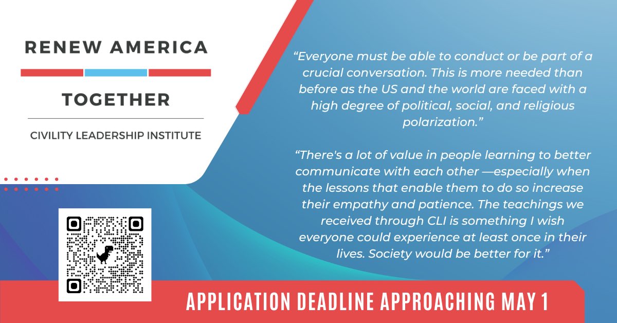 We're proud of the feedback that is shared with us from our participants. CLI  is a commitment to growth in order to foster a stronger sense of collaboration, common ground, &amp; community. We hope you will apply to be a part of our next cohort. Our applications close May 1st.