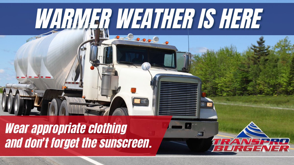 🌞 Finally, the warmer weather is here and it's time for sunscreen. Sun damage is a threat to truck driver health. Here are some tips to keep in mind:

-Wear sunglasses with UV protection
-Use quality sunscreen every day
-Wear appropriate clothing

#truckingsafety #truckerhealth