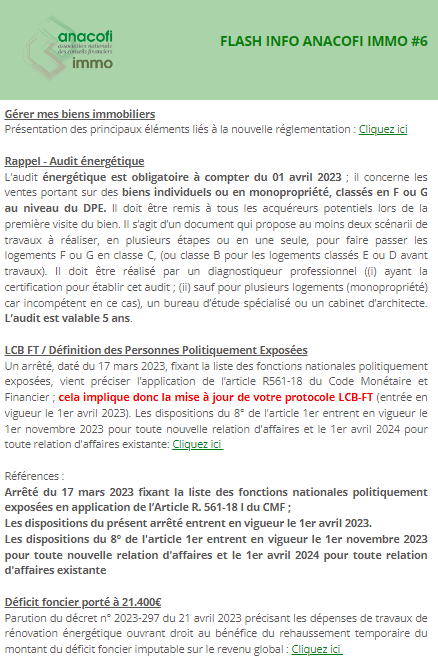 AssNaCoFin's tweet photo. //Actus//
🆕Retrouvez notre flash info @Anacofi_IMMO N°6
Pour tout lire, cliquez sur ce lien
👉https://t.co/MWSCX4DUgm
#anacofi #immobilier https://t.co/7uOX021aqz